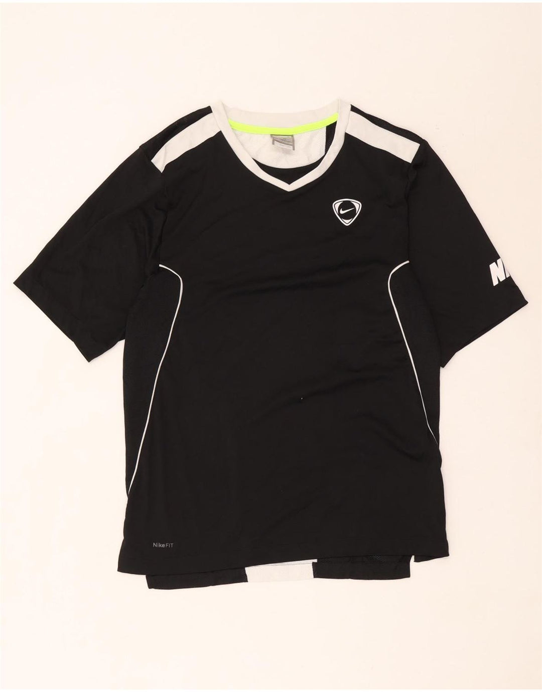 Nike grafisk T-shirt top til mænd UK 36/38 Small Black Colourblock Polyester