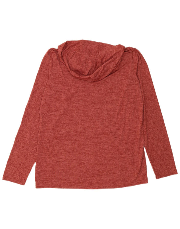 Patagonia Womens Hooded Top Long Sleeve UK 16 Large Maroon Flecked
