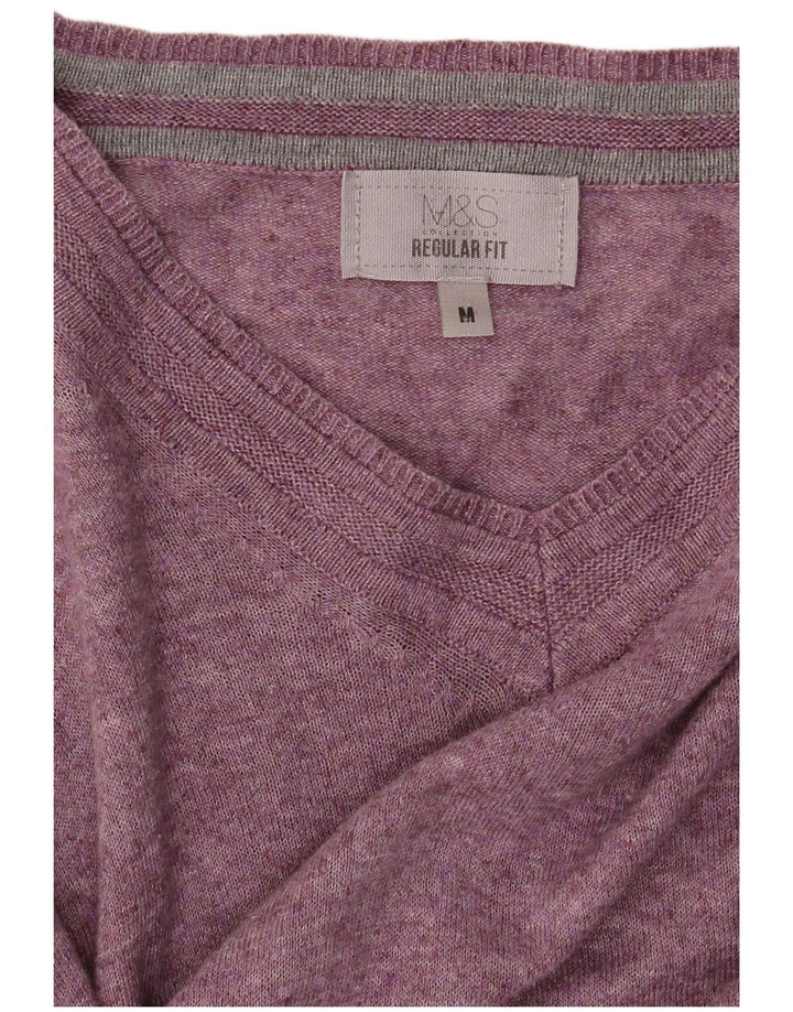 Marks & Spencer Herre Regular Fit V-hals sweater Medium Lilla