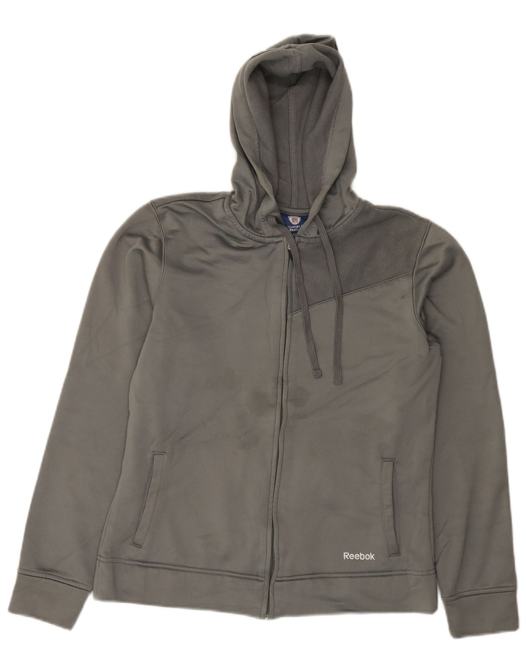 Reebok hættetrøje med lynlås til kvinder UK 14 mellemgrå polyester