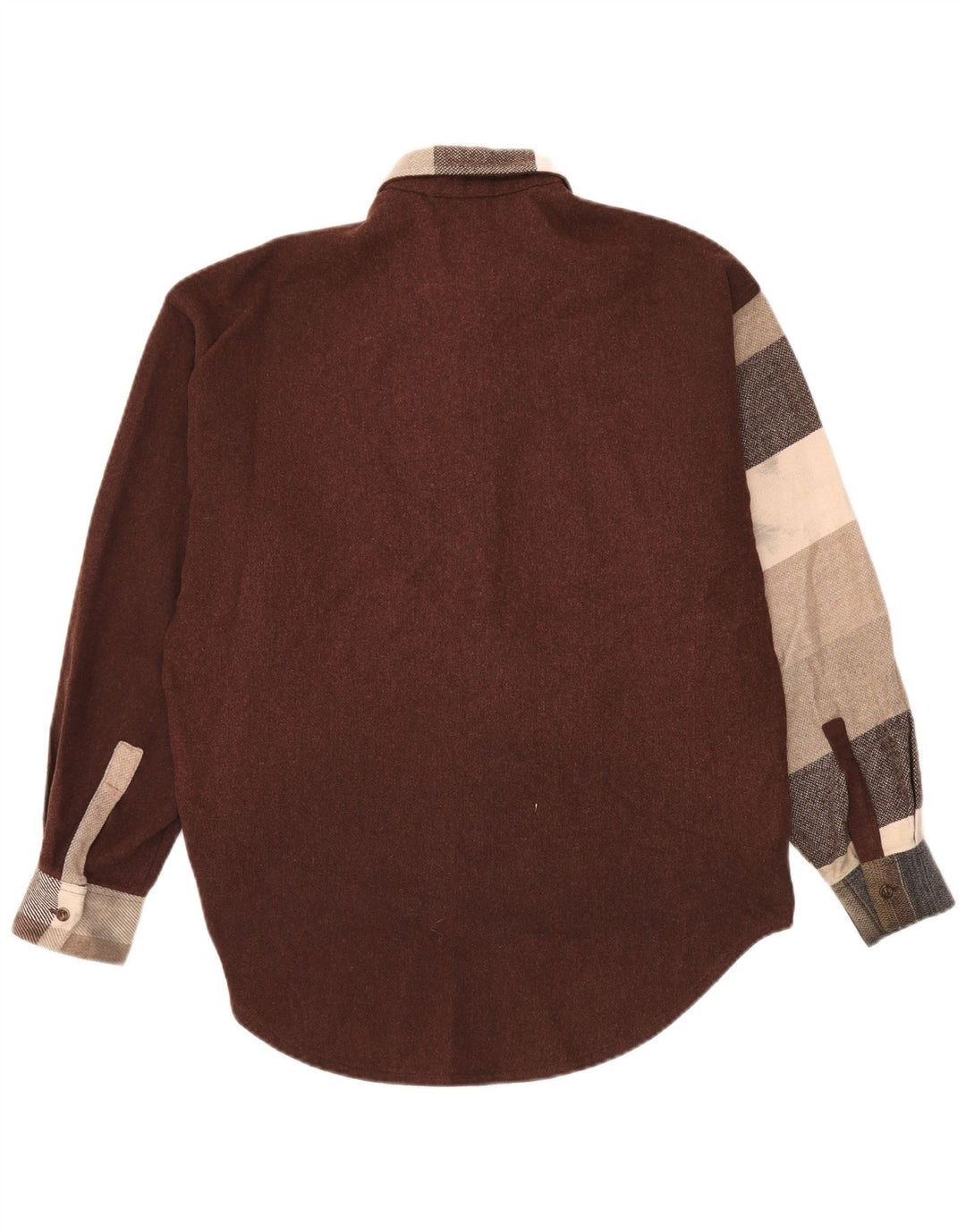 Vintage flannelskjorte til mænd, stor flerfarvet farveblok