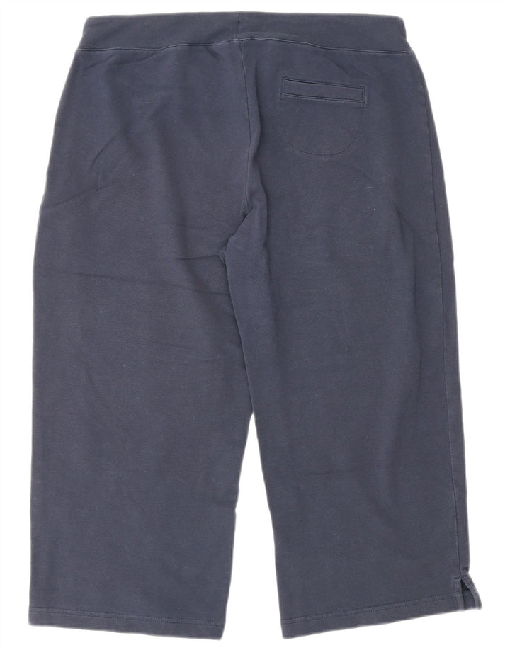 ELLESSE Dame Capri Træningsdragt Bukser UK 12 Medium Navy Blue Bomuld