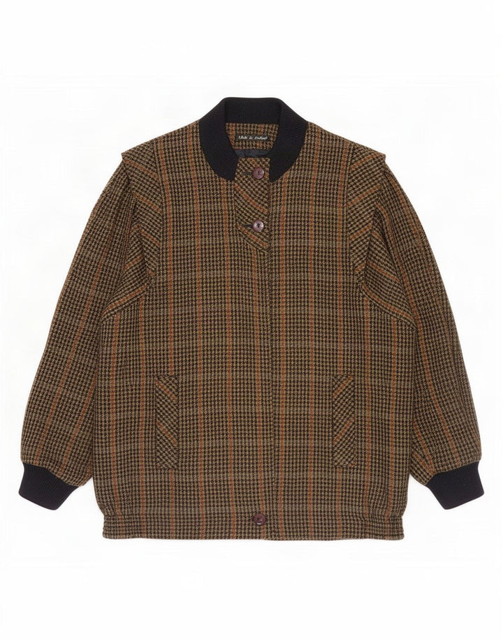 Avoca oversize bomberjakke til kvinder, UK 14 Medium Brown Houndstooth