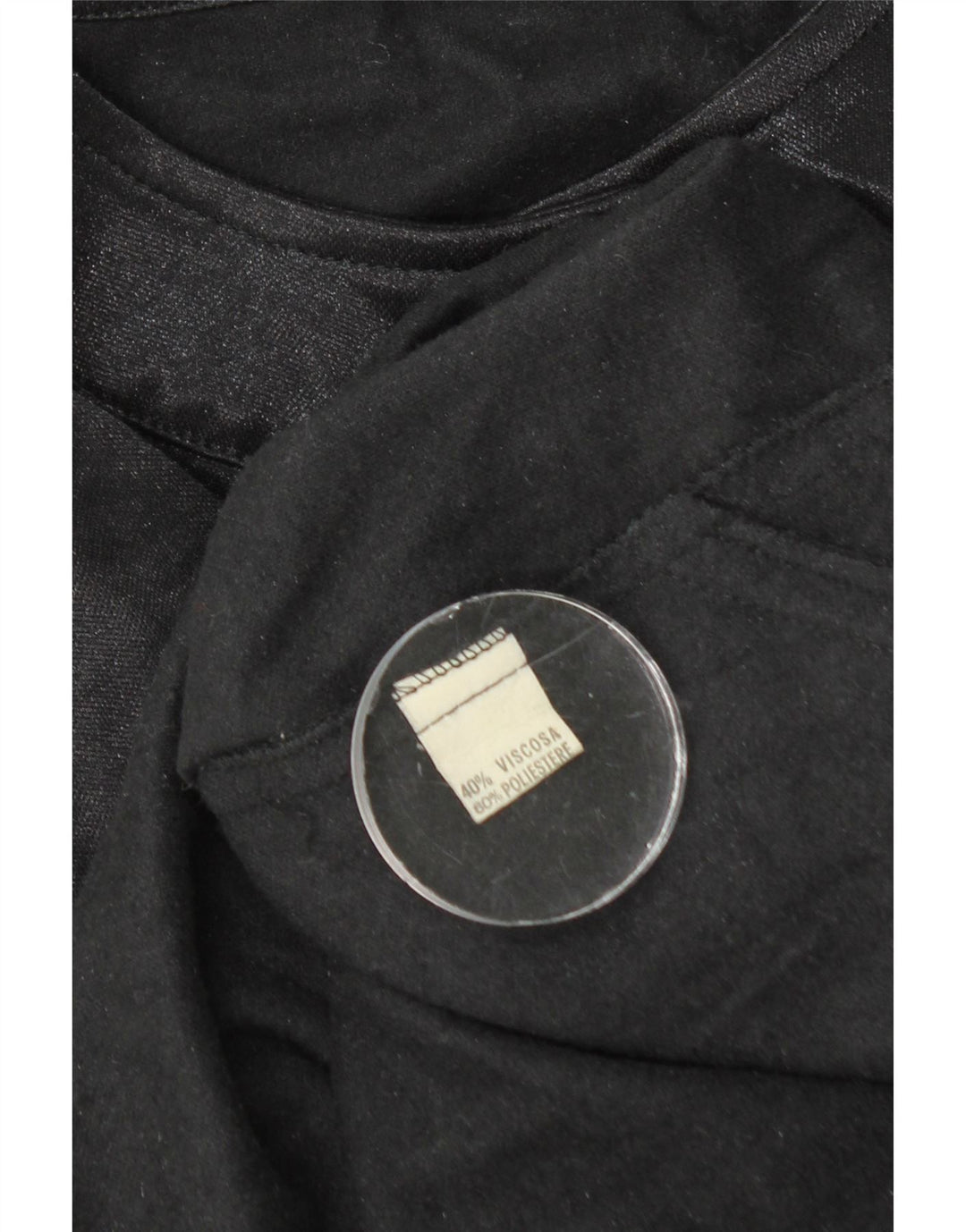 Vintage Dame Langærmet Skift Kjole UK 14 Stor Sort Viscose