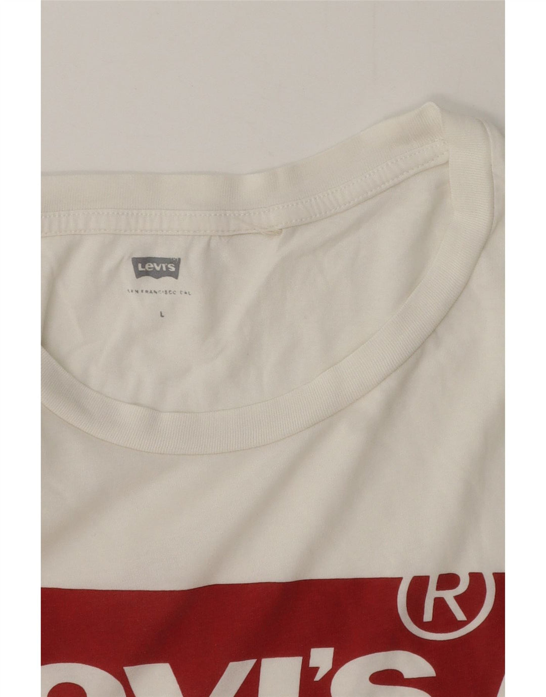 Levi's Dame Grafisk T-Shirt Top UK 16 Large White