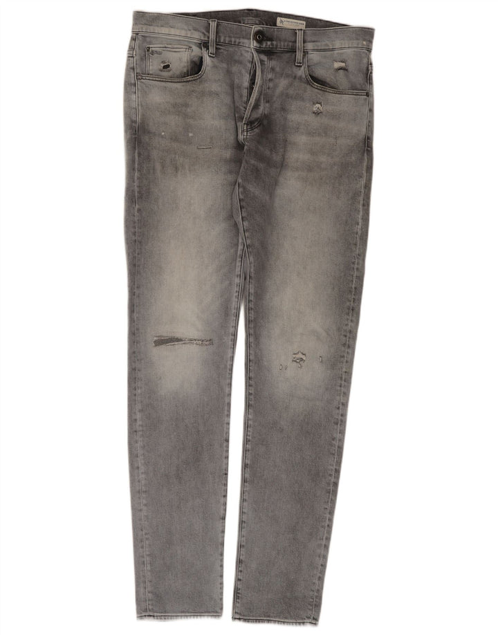 G-Star Herre 3301 Distressed Slim Jeans W36 L36 Grå Bomuld