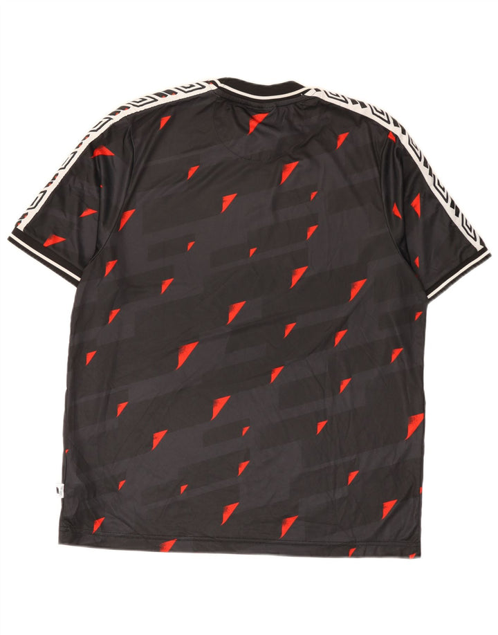 Umbro Herre Grafisk T-Shirt Top Stor Sort Geometrisk Polyester