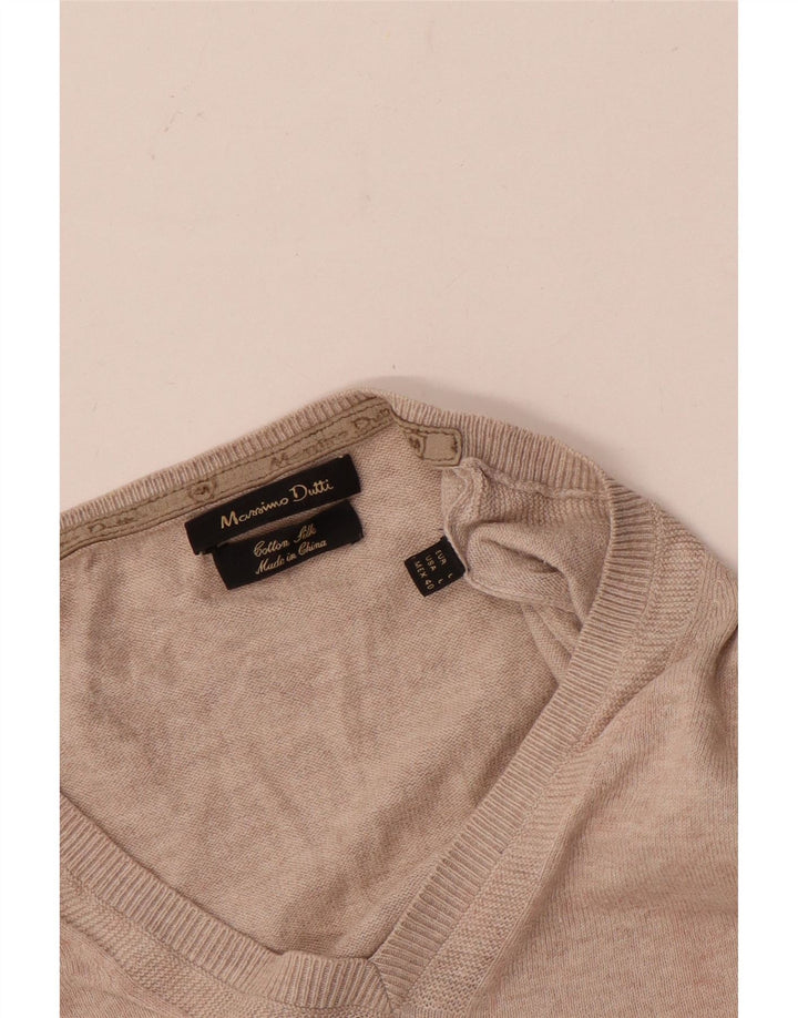 Massimo Dutti Herre V-hals sweater Stor Beige Bomuld