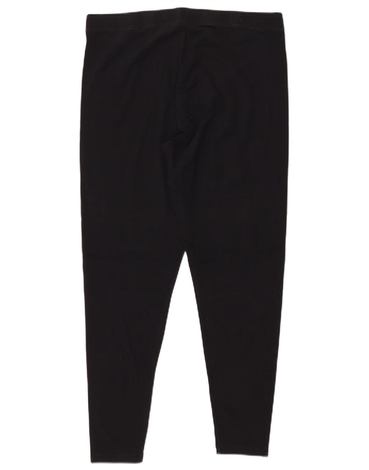 MARKS & SPENCER Dame Leggings UK 16 Stor sort bomuld