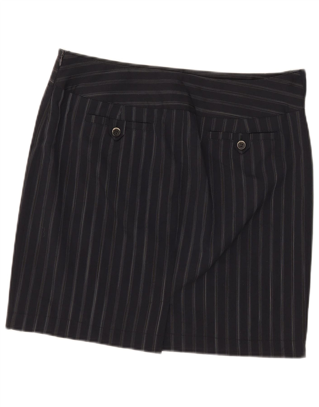 Marella Dame Mini Nederdel UK 12 Medium W32 Marineblå Nålestribet Polyester
