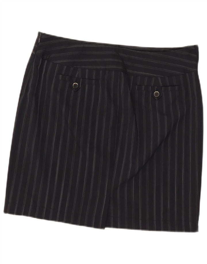 Marella Dame Mini Nederdel UK 12 Medium W32 Marineblå Nålestribet Polyester