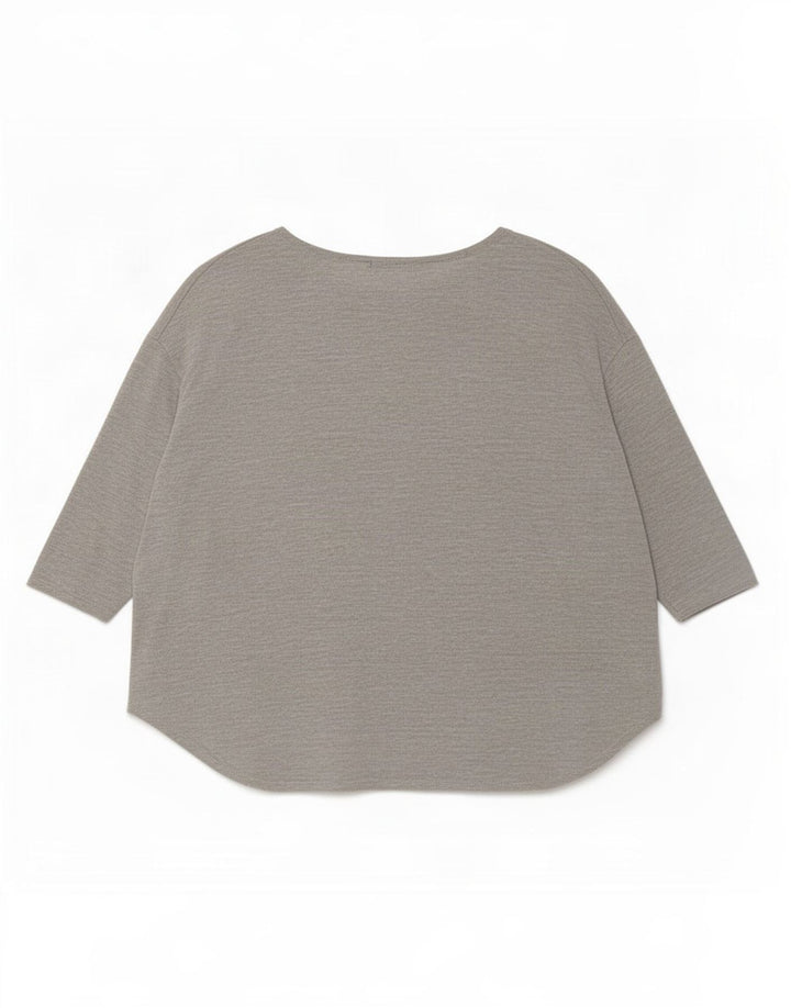 Topshop Dame Oversized Top 3/4 ærme UK 12 Medium Grey Viscose
