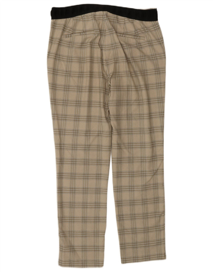 Zara koniske jakkesæt til kvinder store W30 L27 beige ternet polyester