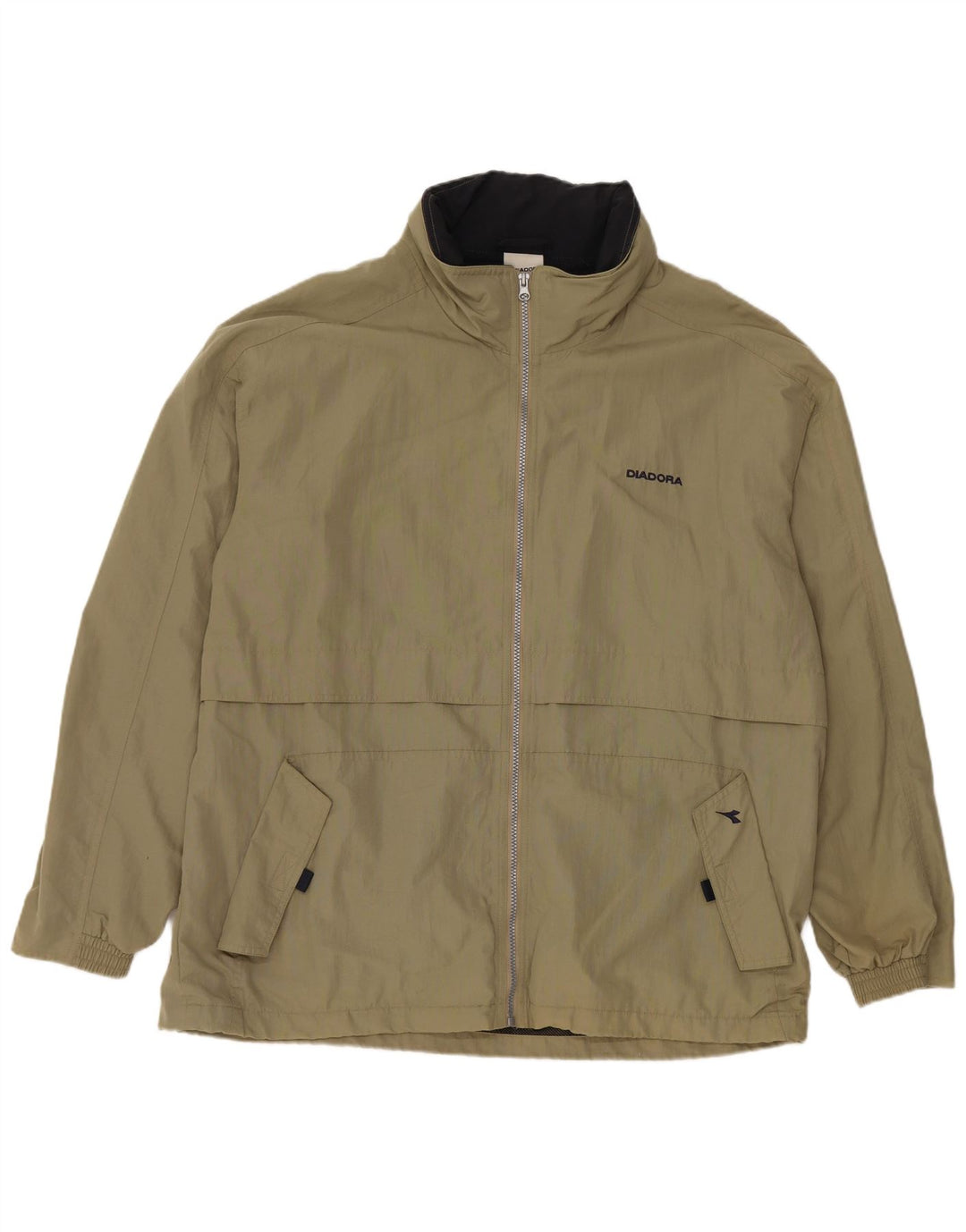 DIADORA Regnjakke med hætte til mænd UK 42 XL Khaki Polyamid
