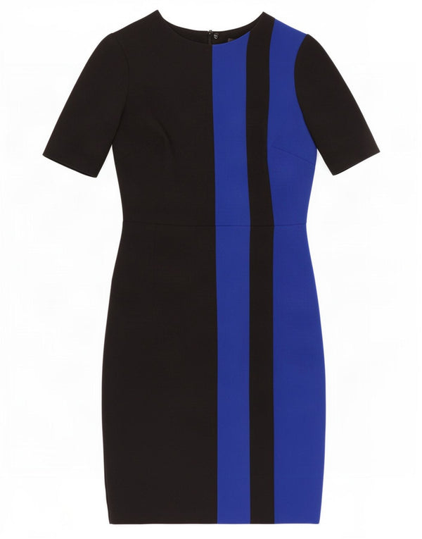 Marks & Spencer Womens Sheath Dress UK 8 Small Black Colourblock Polyester