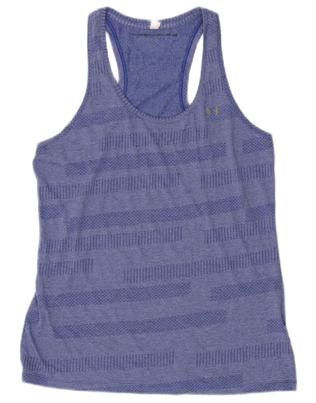 Under Armour Dame Heat Gear Vest Top UK 12 Medium Blue Striped