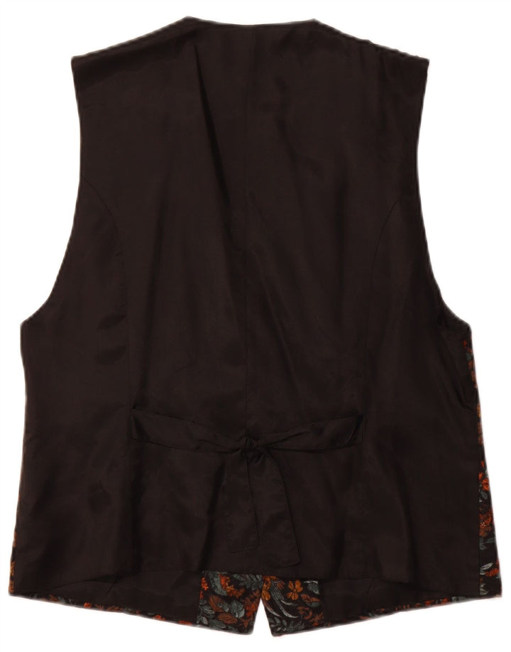 Vintage herrevest med 5 knapper EU 42 Stor flerfarvet blomsterviscose