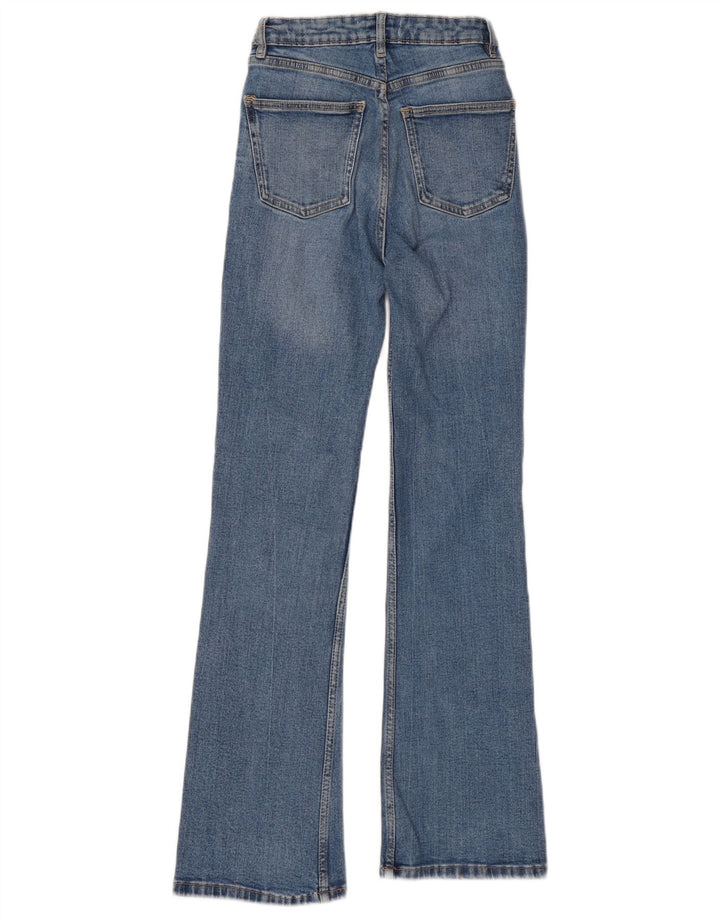 Zara Dame Flared Jeans EU 34 2XS W24 L30 Blå Bomuld