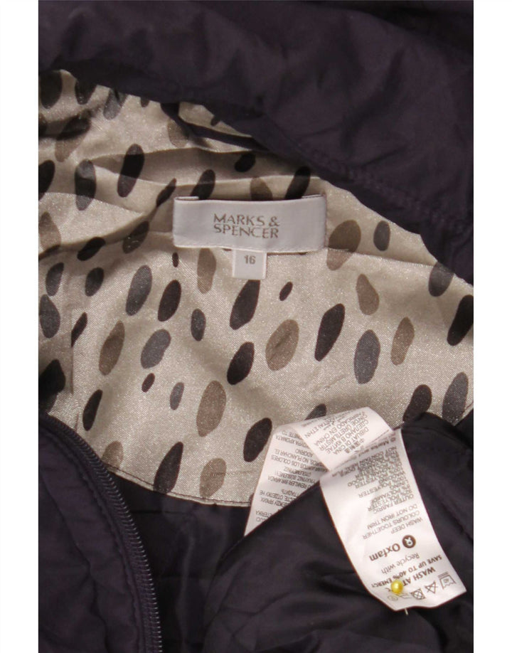 Marks & Spencer vindjakkejakke med hætte til kvinder UK 18 XL Lilla polyester