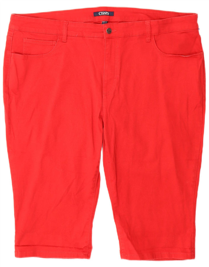 CHAPS Bermuda Casual Shorts til kvinder US 22 3XL W44 Rød Bomuld