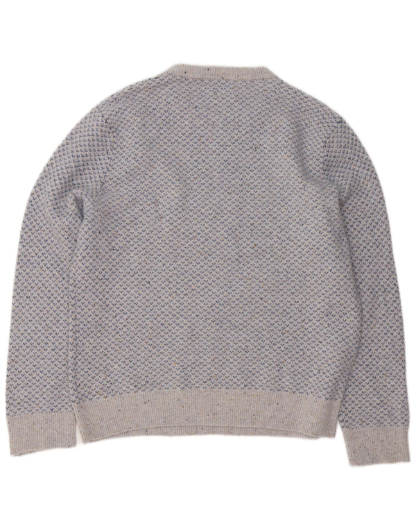 J. Crew Herre sweater med rund hals XL Grå Flecked Uld