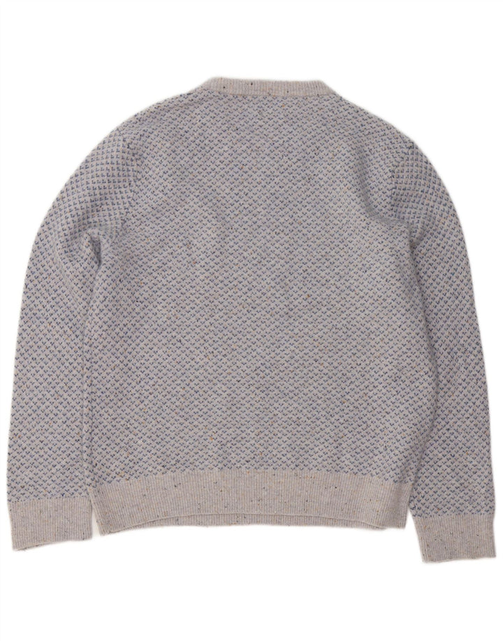 J. Crew Herre sweater med rund hals XL Grå Flecked Uld