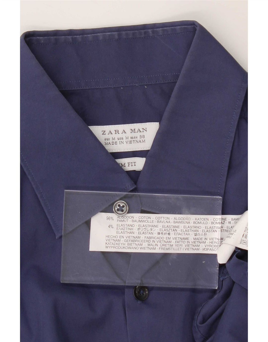 Zara Herre Slim Fit skjorte Medium Blue Bomuld