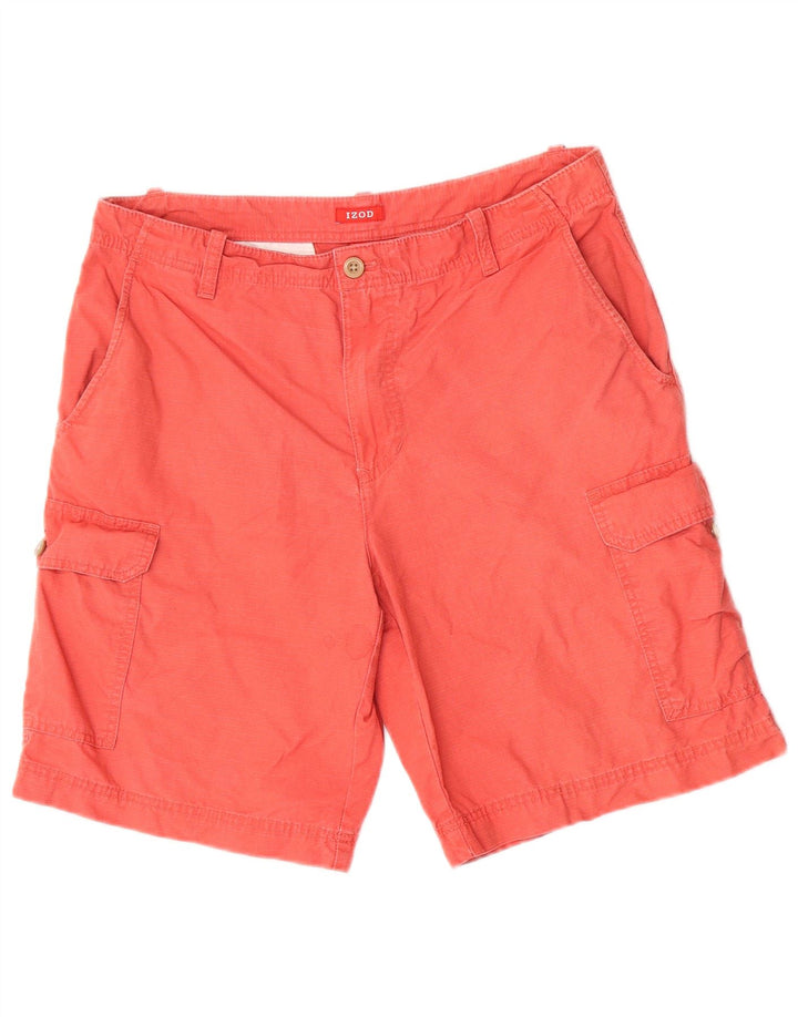 Izod Herre Cargo Shorts W33 Large Red Bomuld