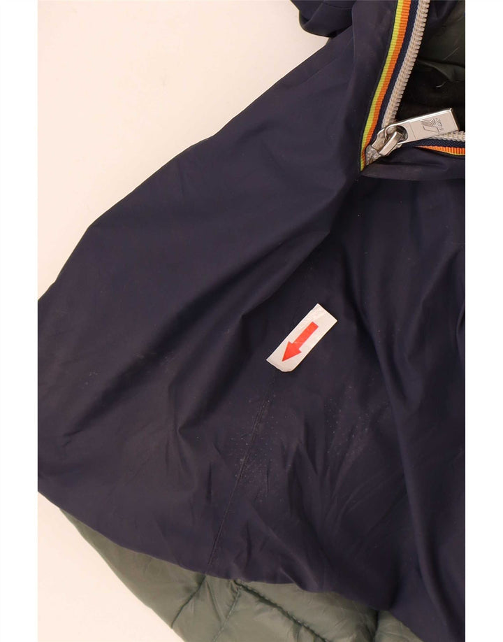 K-Way Womens Hætte Vendbar Windbreaker Coat UK 8 Small Navy Blue