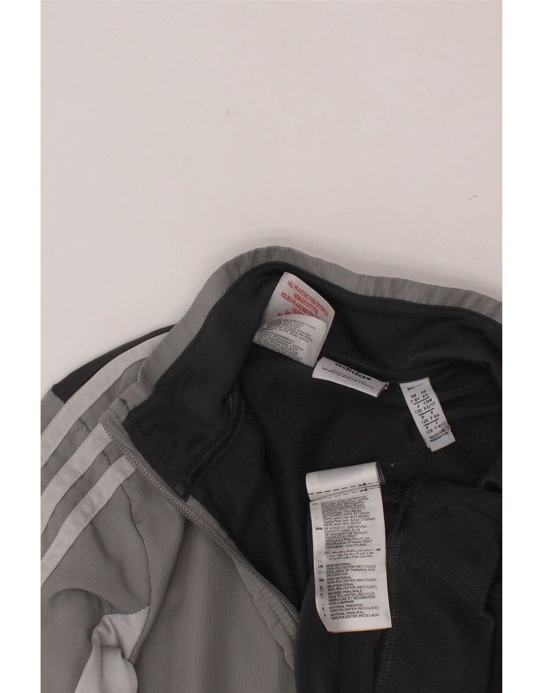 ADIDAS Sweatshirt med lynlås til drenge 7-8 år Grå Colourblock