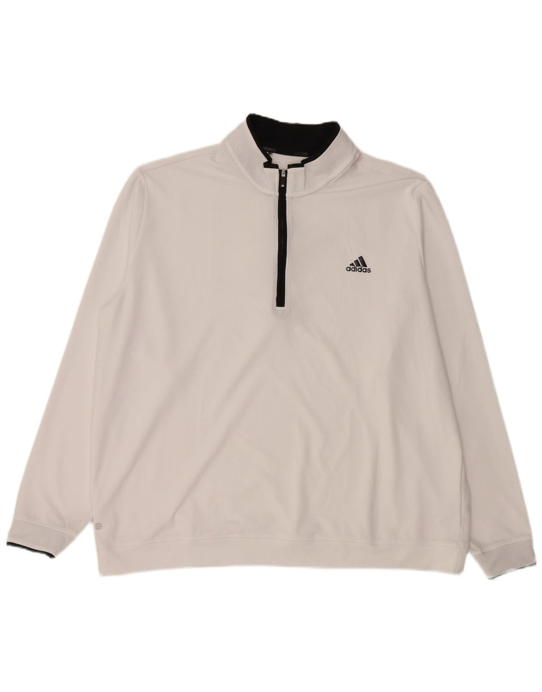 ADIDAS Sweatshirt med lynlås til mænd 2XL Hvid polyester