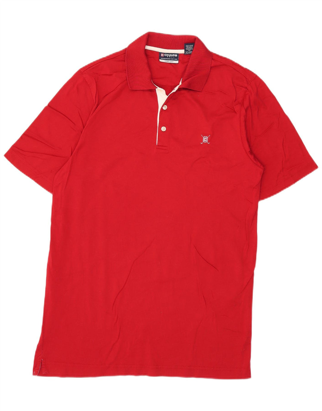Chaps Herre Golf Polo Shirt Lille Rød Bomuld