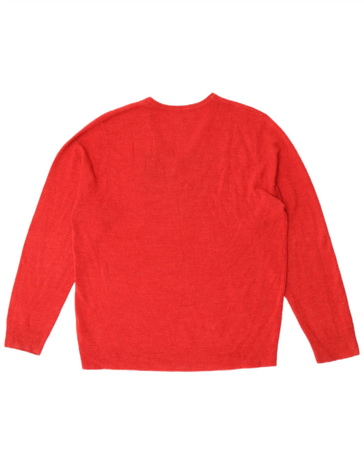 Marks & Spencer Herre V-hals sweater Stor rød akryl