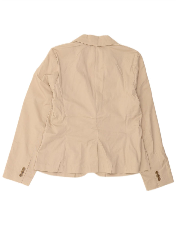 EDDIE BAUER Dame 2-knaps blazerjakke US 10 Stor beige bomuld