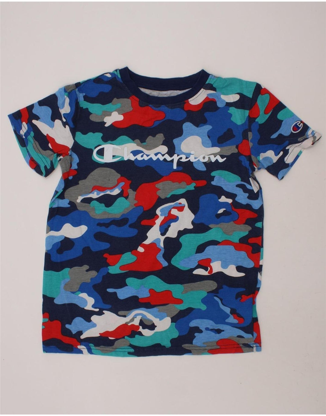 CHAMPION Boys Graphic T-Shirt Top 9-10 Years Medium Multicoloured Vintage Champion and Second-Hand Champion from Messina Hembry 