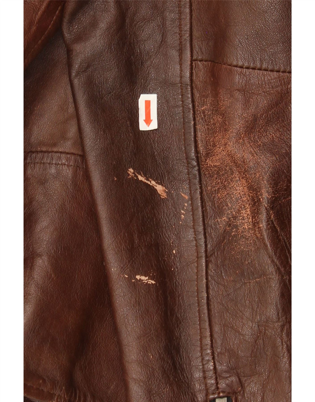 Jack & Jones Herre Læder Biker Jacket UK 40 Stor Brun Læder