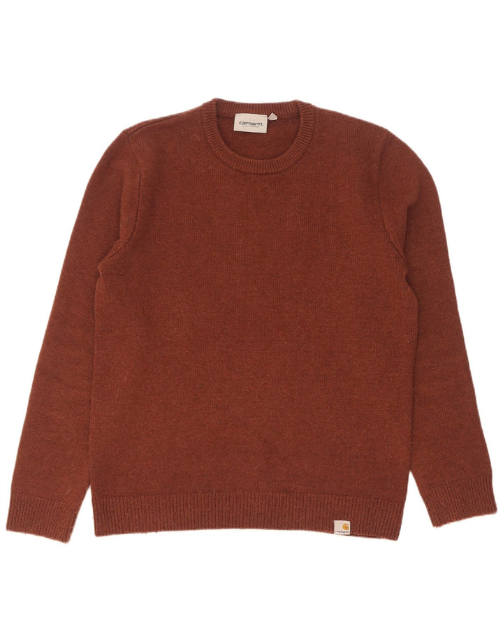 Carhartt Herre sweater med rund hals, medium brun lammeuld