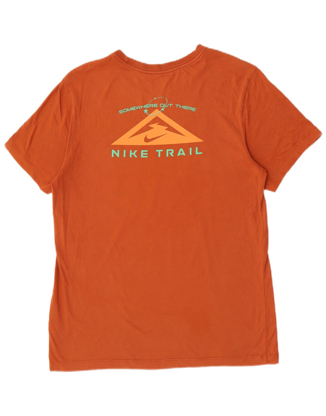 Nike Herre Dri Fit grafisk T-shirt top mellem brun bomuld