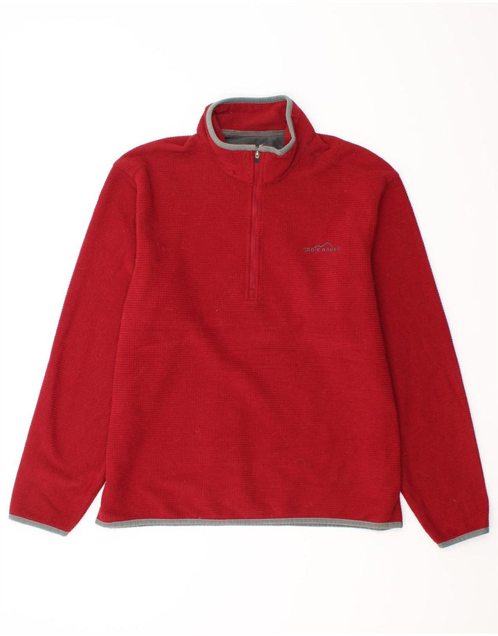 EDDIE BAUER Sweatshirt med lynlås til mænd, medium rød polyester