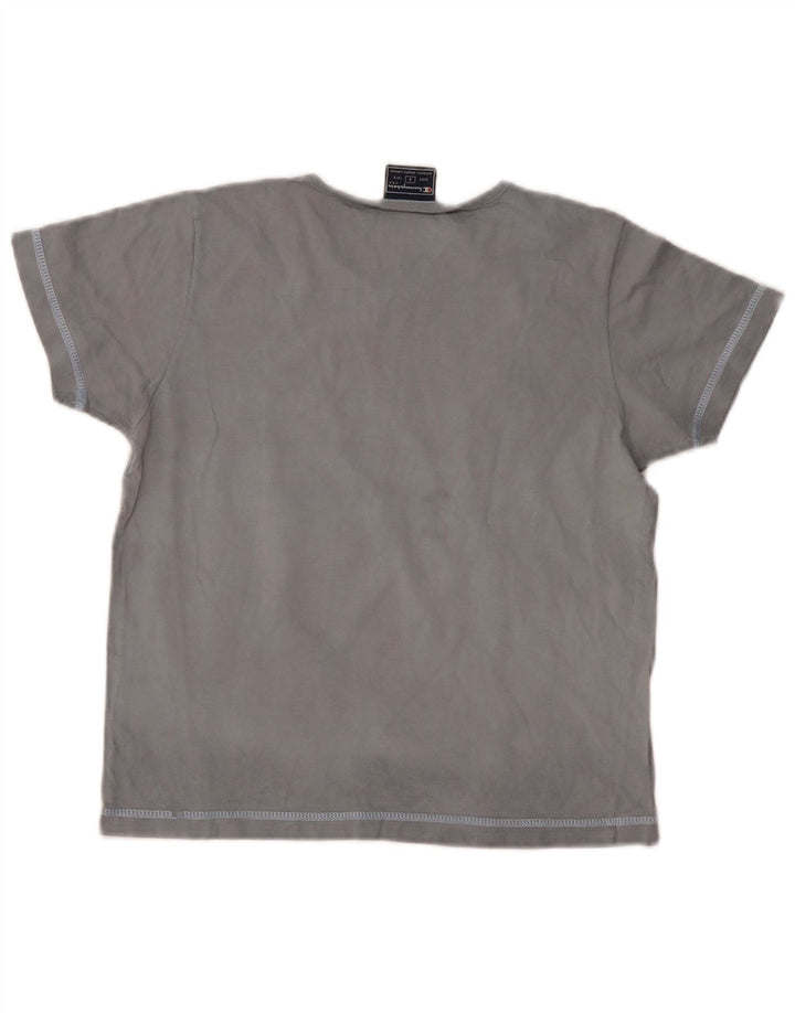 CHAMPION Kvinder grafisk T-shirt top UK 10 Lille marineblå bomuld