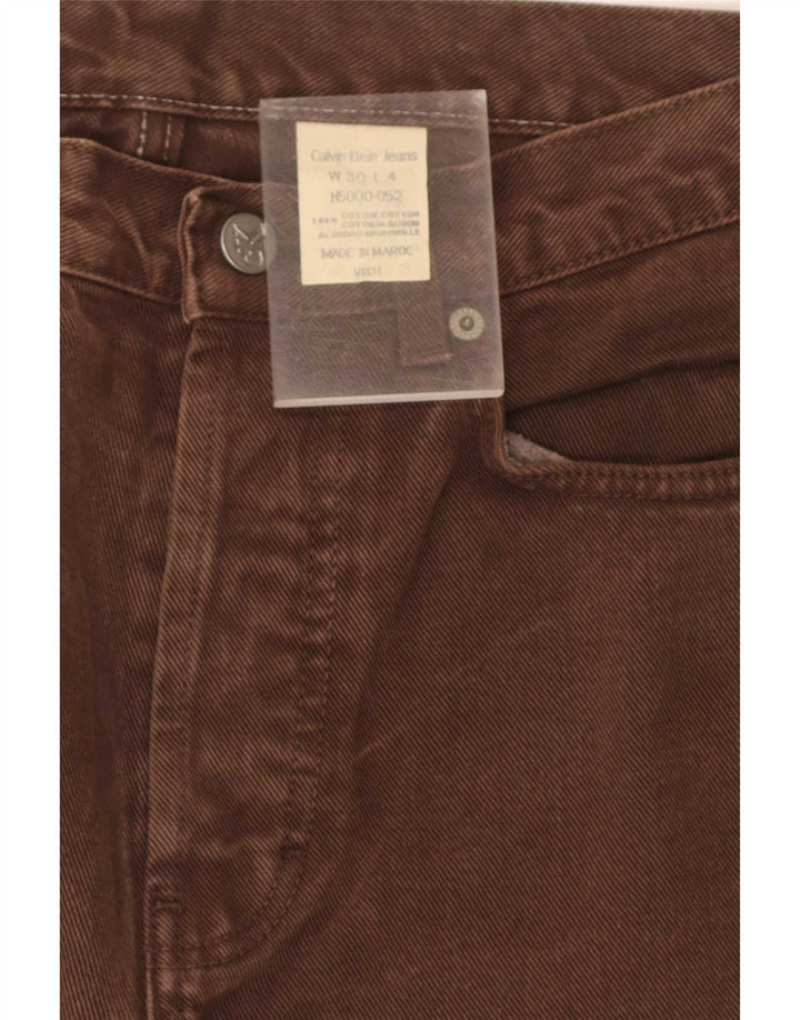 Calvin Klein Straight Jeans til mænd W30 L31 Brun bomuld