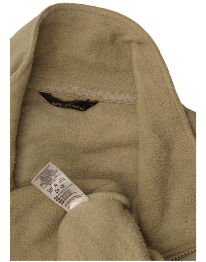 Marks & Spencer Herre Fleece Gilet UK 40 Large Beige Polyester
