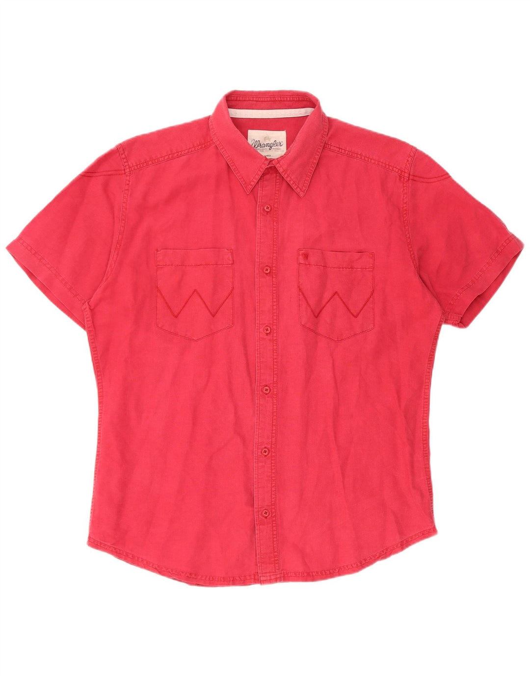 Wrangler Kortærmet Herreskjorte XL Pink Linen