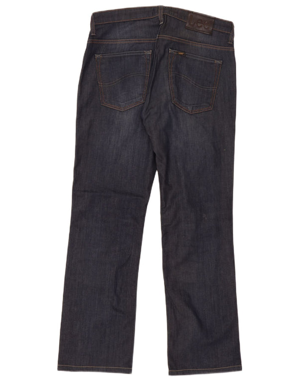Lee Womens Knox Straight Jeans W32 L30 Marineblå Bomuld