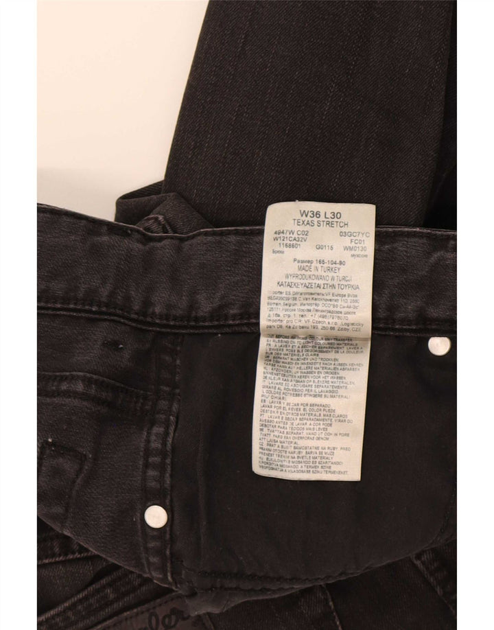 Wrangler Herre Texas Stretch Straight Jeans W36 L30 Sort Bomuld