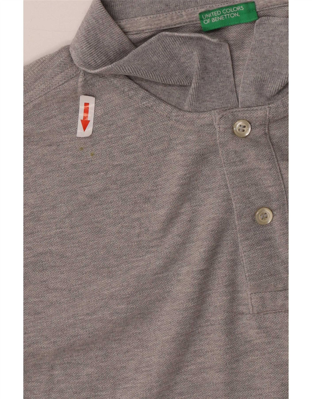 Benetton Herre Polo Shirt Stor Grå Bomuld