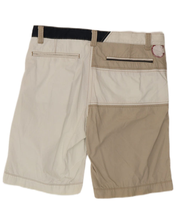 Murphy & Nye Herre grafiske Chino Shorts W36 Large Off White Colourblock
