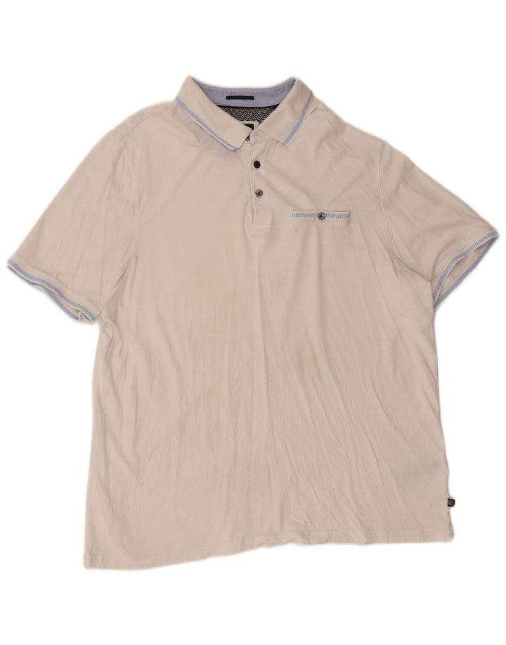 Ted Baker Herre Polo Shirt Str. 6 2XL Hvid Bomuld