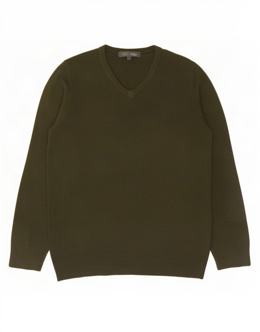 Marks & Spencer Herre V-hals sweater Small Khaki Akryl