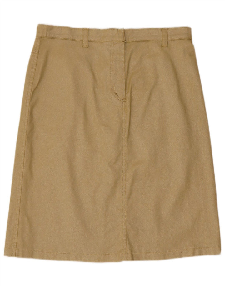Byblos Dame Denim Nederdel UK 12 Medium W30 Guld Bomuld